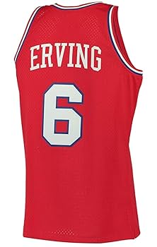 Amazon.com : Mitchell and Ness Erving Sixers Red Swingman